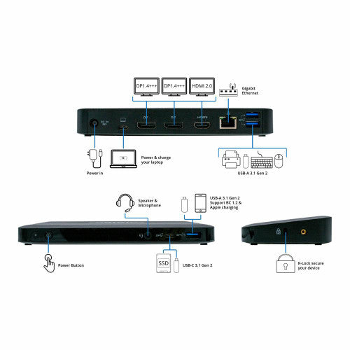 Origin Storage USB C Docking Station Black - 135W Origin Storage USB C Docking Station Black - 135W